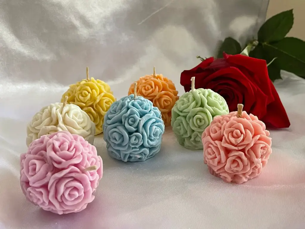 3D Rose Ball Candles
